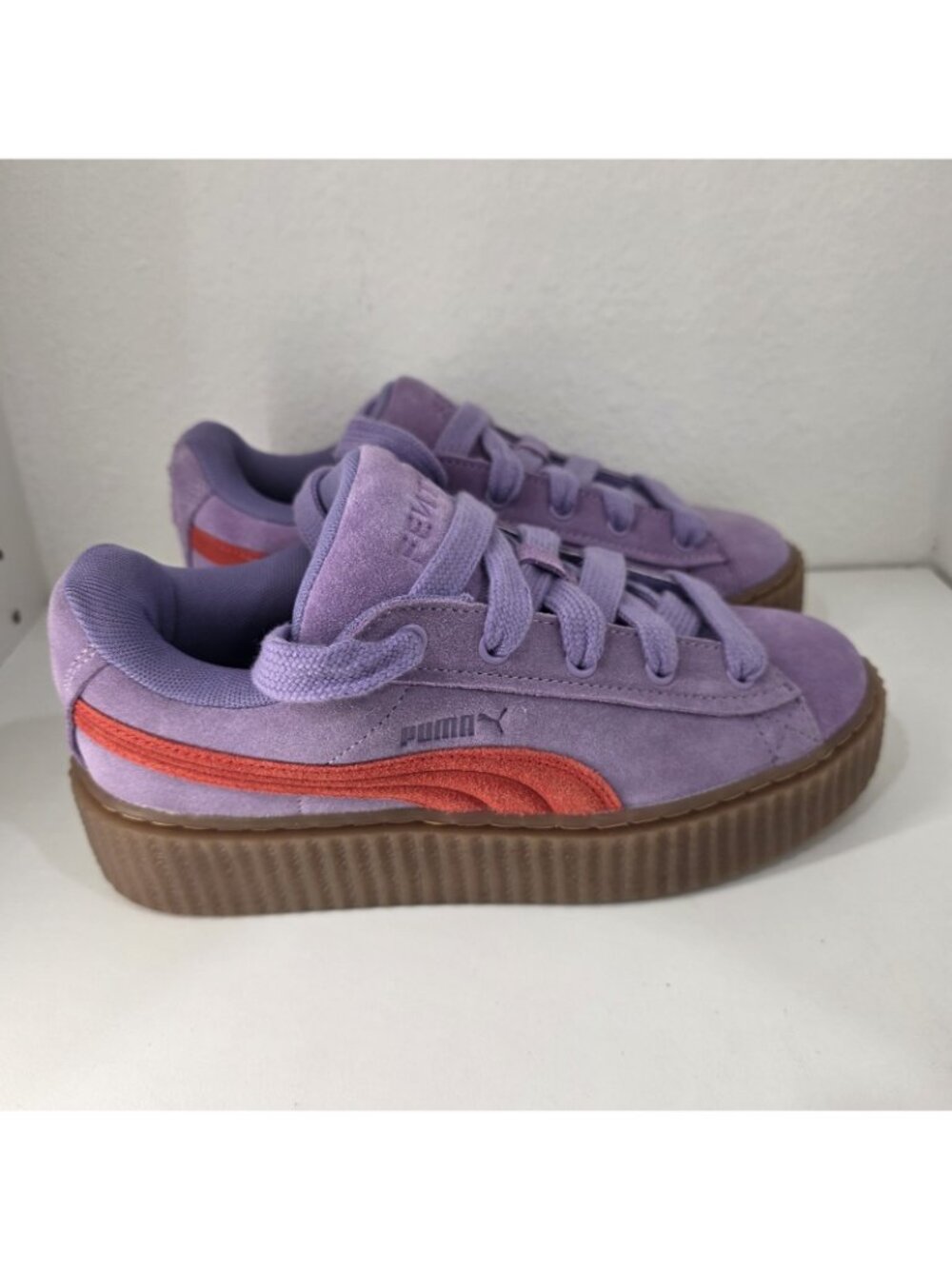 PUMA Rihanna X Fenty Creeper Phatty Lavender Red Shoes Sneakers NEW Womens 7.5 - Picture 8 of 11